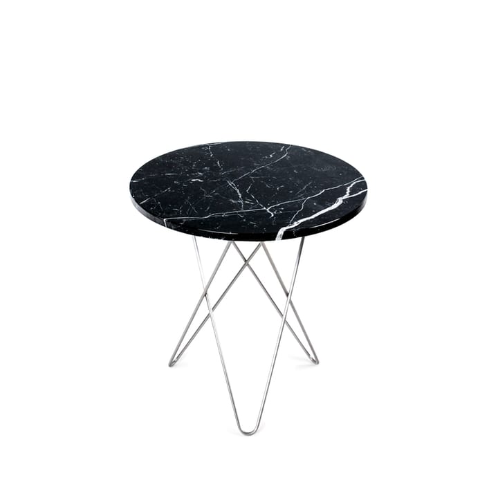 Tall Mini O Table salontafel - zwart marmer, roestvrij onderstel - OX Denmarq