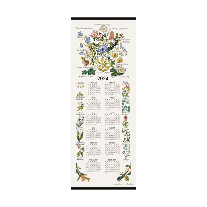 Zweedse provinciebloemen kalender 2024 - 35x90 cm - Almedahls