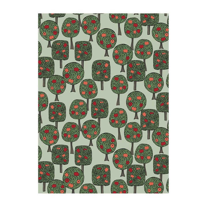 Äppelskogen tafelzeil - Groen-rood - Arvidssons Textil