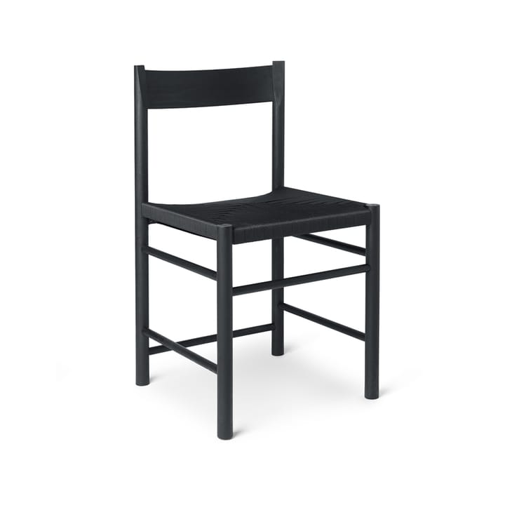 F-stoel - zwart essenhout, zwarte koordzitting - Brdr. Krüger