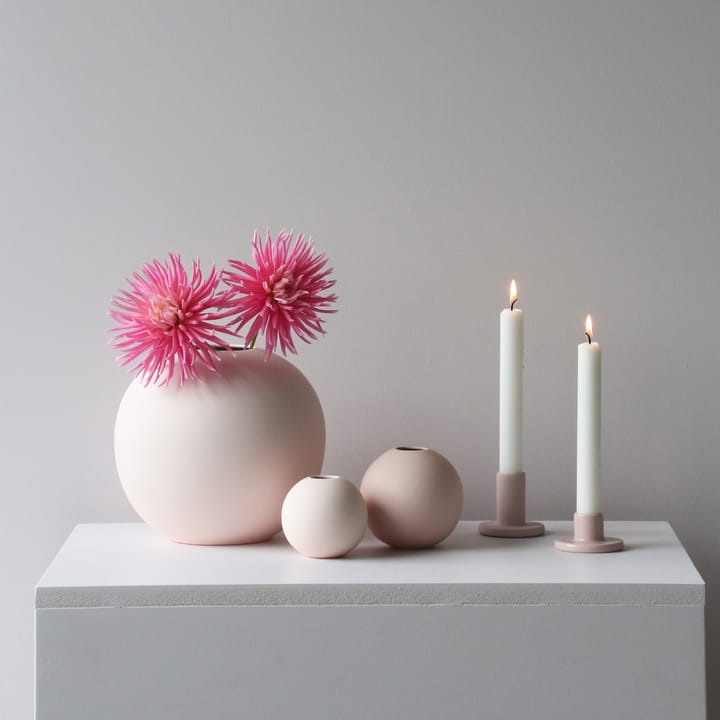 Ball kandelaar 8 cm. - dusty pink (roze) - Cooee Design
