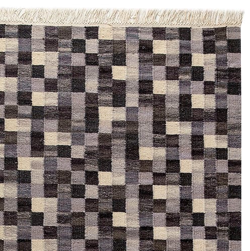 Kleine doos handgeweven tapijt grijs - 350x250 - Kateha