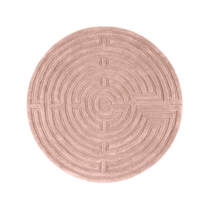 Minilabyrint vloerkleed rond - roze-40, 130 cm - Kateha