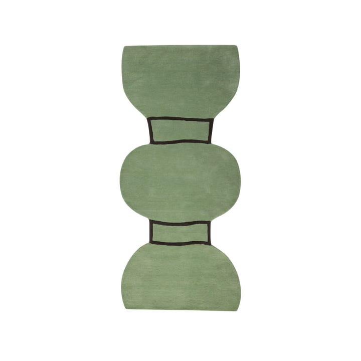 Silhouette figure vloerkleed - dusty green, 110x240 cm - Kateha