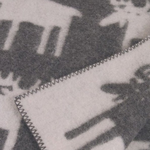 Elanden wollen deken - grijs 90 x 130cm - Klippan Yllefabrik