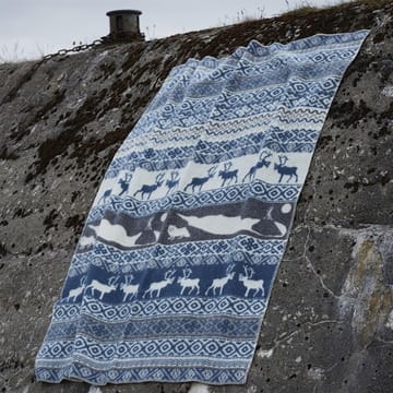 Sarek wollen deken - blauw-grijs - Klippan Yllefabrik