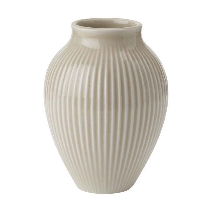 Knabstrup vaas geribbeld 12,5 cm - Ripple sand - Knabstrup Keramik