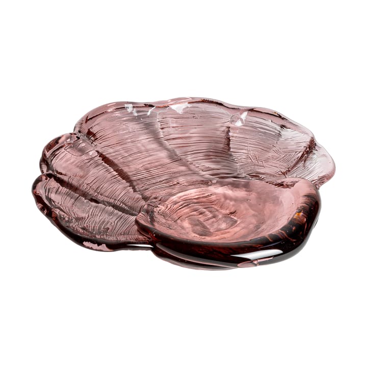 Venusmossel kunstglazen schotel 30x33 cm - Roze - Kosta Boda