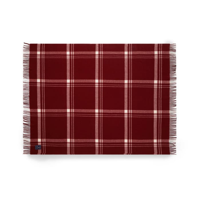 Checked Recycled Wool plaid 130x170 cm - Red-white - Lexington