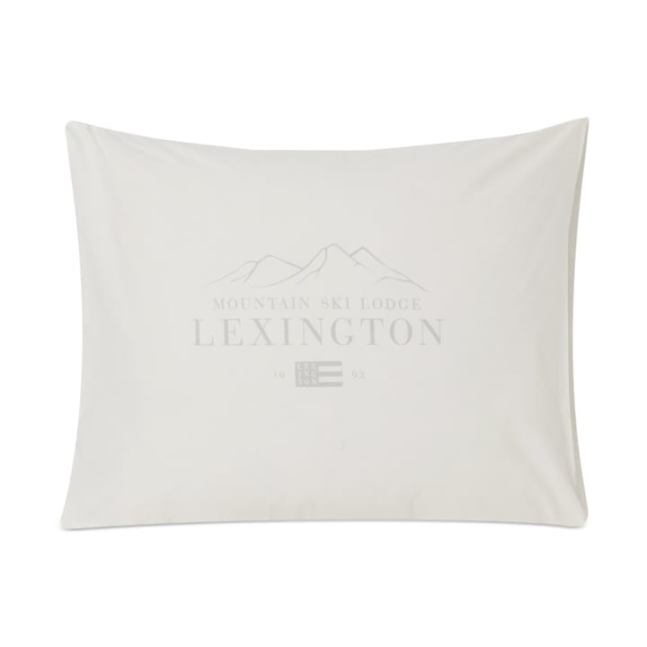 Lexington Printed Cotton Poplin kussensloop 50x60 cm - White-light gray - Lexington