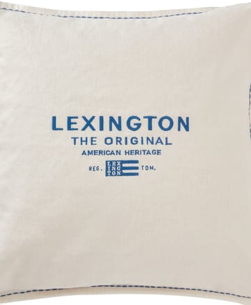 Logo Embroidered Linen/Cotton kussenhoes 50x50 cm - White - Lexington