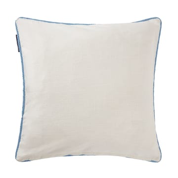 Sea Embroidered Recycled Cotton Kussenhoes 50x50cm - White-blue - Lexington