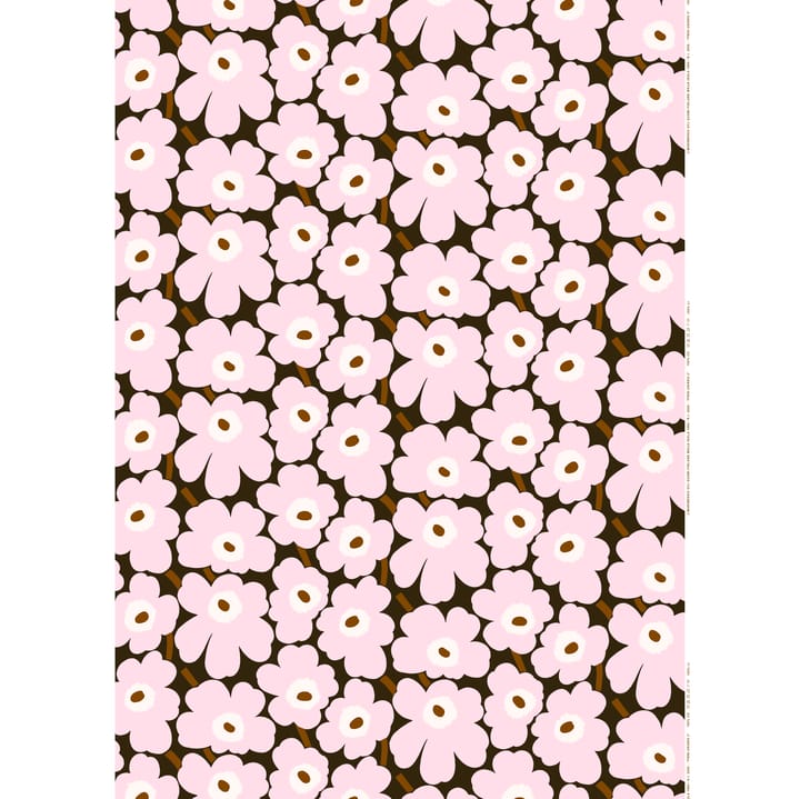 Pieni Unikko stof kartoen - roze-bruin - Marimekko