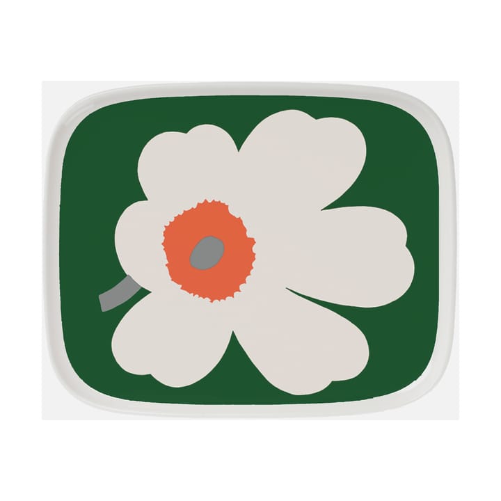 Unikko 60-jarig jubileum schotel 12x15 cm - White-green-orange - Marimekko