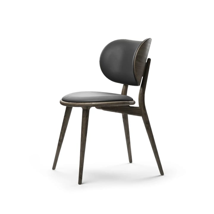 The Dining Chair stoel - leer zwart, sirka grey eikenhouten onderstel - Mater