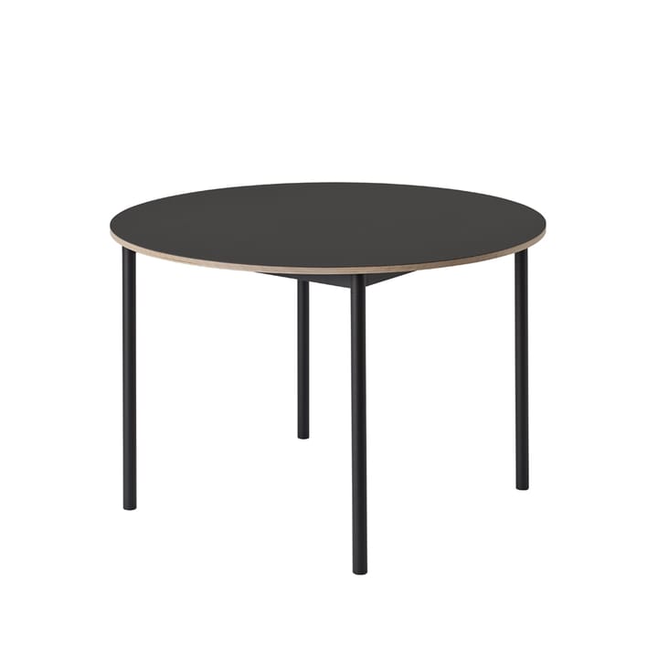 Base eettafel rond Ø110 cm - Black linoleum-Plywood-Black - Muuto