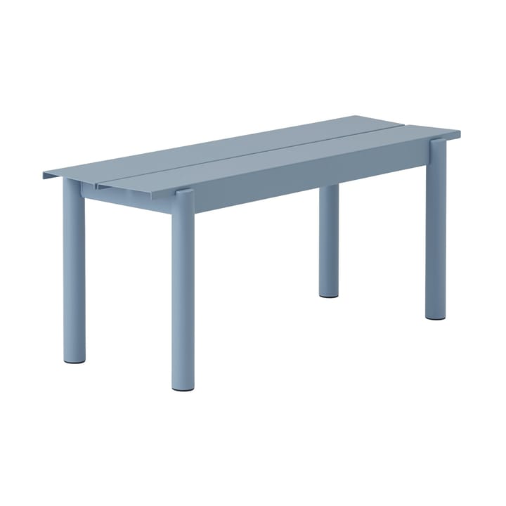 Linear steel bench bank 110x34 cm - Pale blue - Muuto