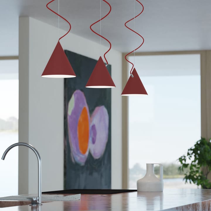 Castor hanglamp 20 cm - Rood-rood-zilver - Noon