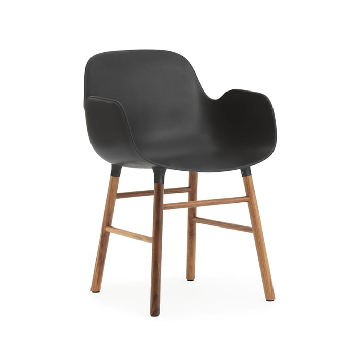 Form stoel met armleuningen - black, walnoothouten poten - Normann Copenhagen