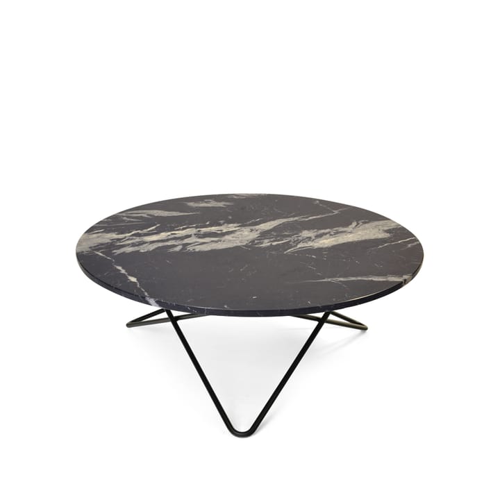 Large O Table salontafel - marmer marquina mat, zwartgelakt onderstel - OX Denmarq