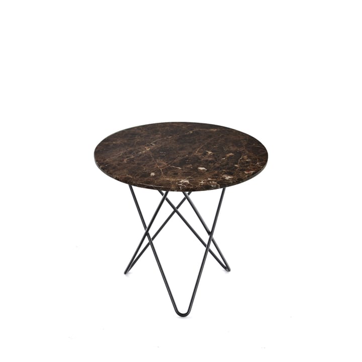 Mini O Table salontafel - bruin marmer, zwartgelakt onderstel - OX Denmarq