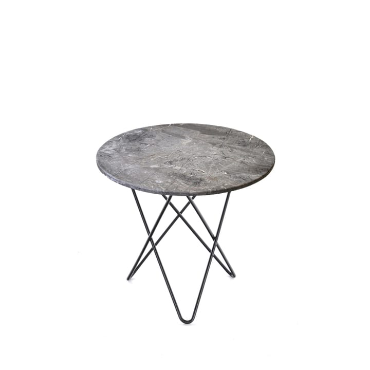 Mini O Table salontafel - grijs marmer, zwartgelakt onderstel - OX Denmarq