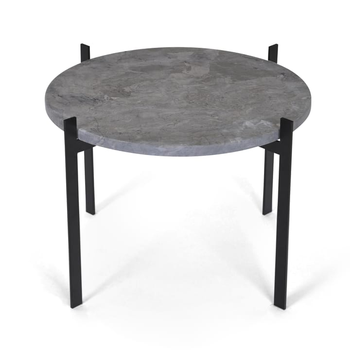 Single deck tafel Ø57 H38, zwart onderstel - grijs marmer - OX Denmarq