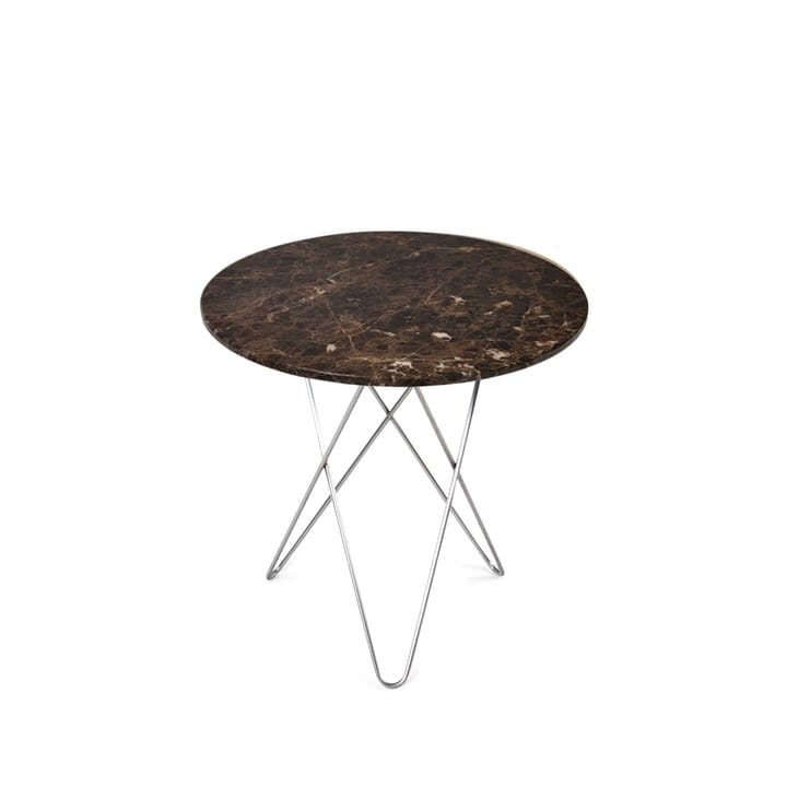 Tall Mini O Table salontafel - bruin marmer, roestvrij onderstel - OX Denmarq
