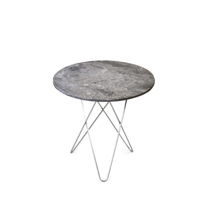 Tall Mini O Table salontafel - grijs marmer, roestvrij onderstel - OX Denmarq