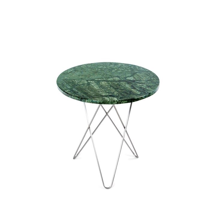 Tall Mini O Table salontafel - groen marmer, roestvrij staal - OX Denmarq