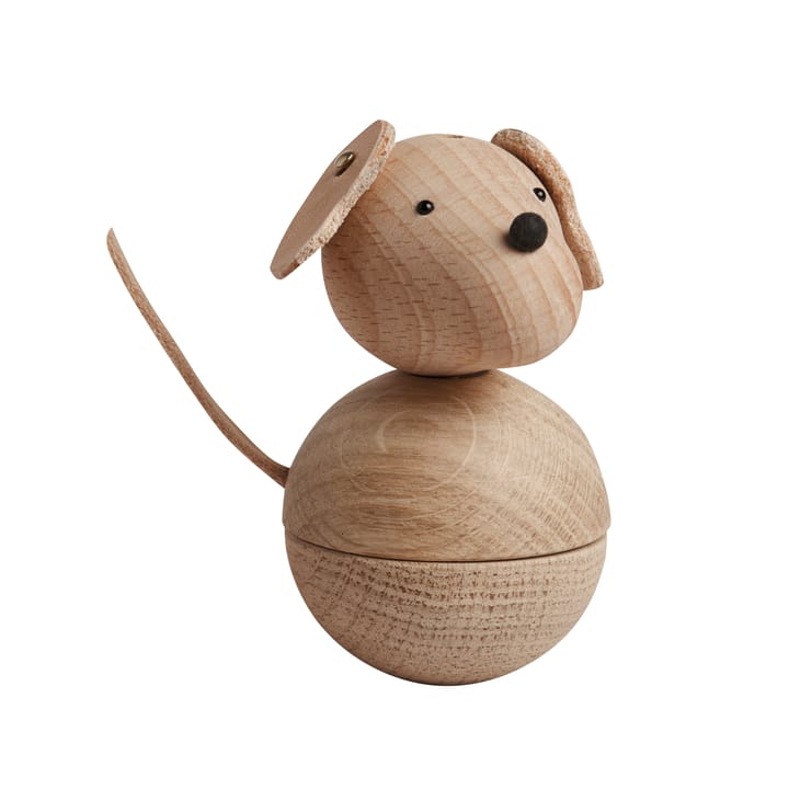 Leika dog houten beeld - beuken-eiken-leer - OYOY