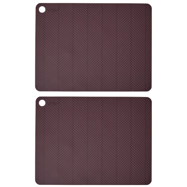 Oyoy placemats met print 2-pack - bordeaux (rood) - OYOY