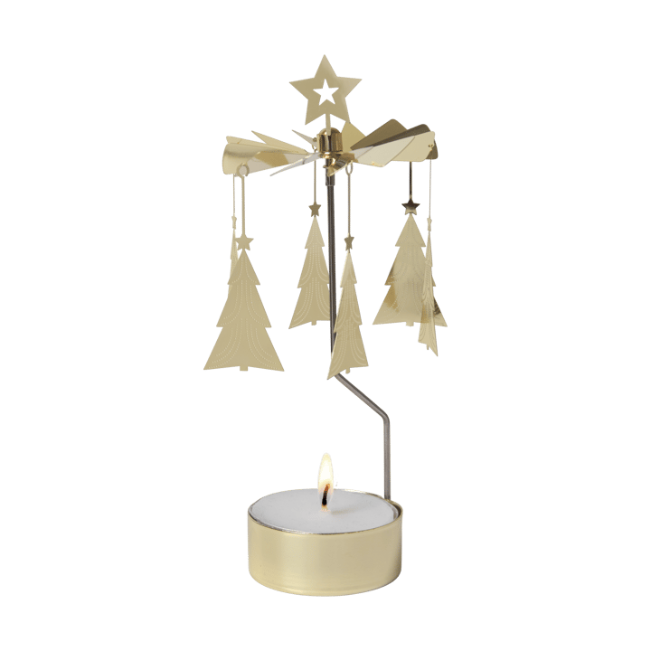 Draaiende waxinelichtjeshouder Christmas tree - Goud - Pluto Design
