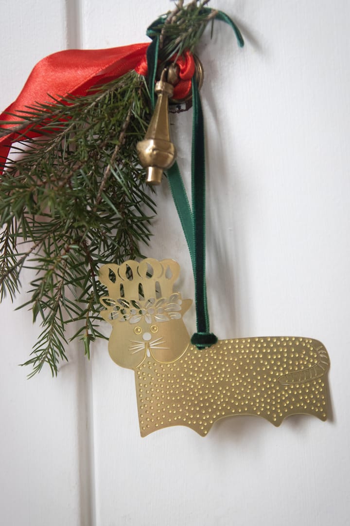 Stig L gingerbread cat decoratiehanger - Goud-messing - Pluto Design