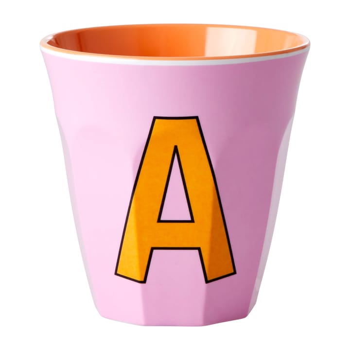 Rice melaminebeker medium letter A 30 cl - Pink - RICE