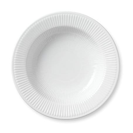 White Fluted pastabord met rand - Ø 30 cm - Royal Copenhagen
