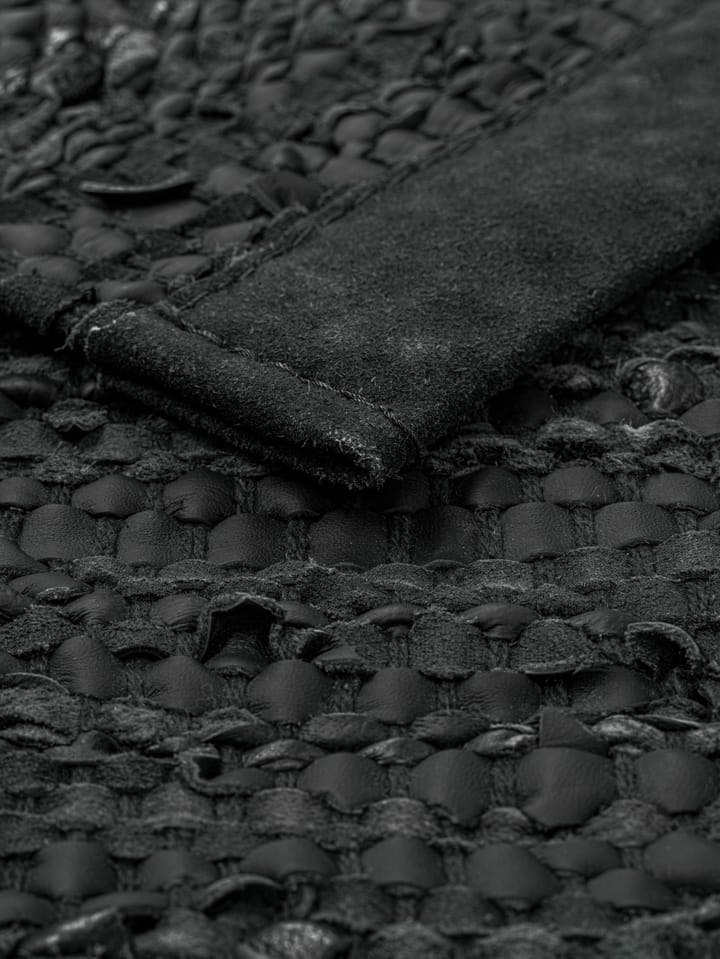 Leather vloerkleed 140 x 200 cm. - dark grey (donkergrijs) - Rug Solid