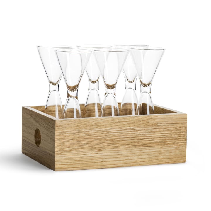 Oak schnapsglas met opbergbox 6-pack - 2-4 cl. - Sagaform