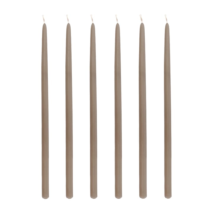 Altri kerstboomkaarsen 30 cm 6-pack - Taupe - Villa Collection