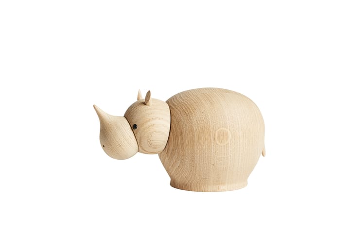 Rina houten neushoorn - Medium - Woud